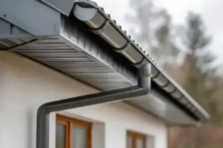 Pose de gouttières en zinc par un couvreur à Cubnezais